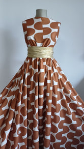 Latina Spandex - Bej cu jumatati de Cercuri Ocru STO1101